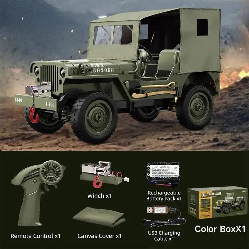 RC Car 4WD Crawler Jeep Willys Scale Off Road Vehicle - ToylandEU™