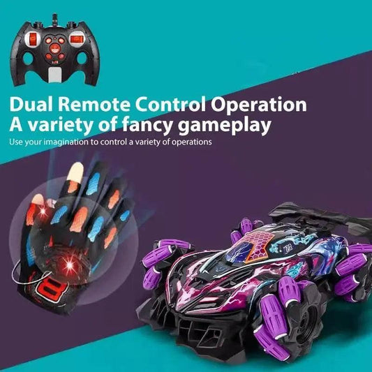 RC 4WD Remote Control Stunt Car with Gesture Control, LED Lights, and Music - 2.4G Drift Racing Toy for Kids - ToylandEU™