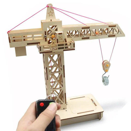 RC DIY Eco-Friendly Wooden Remote Control Tower Crane Kit for Kids - ToylandEU