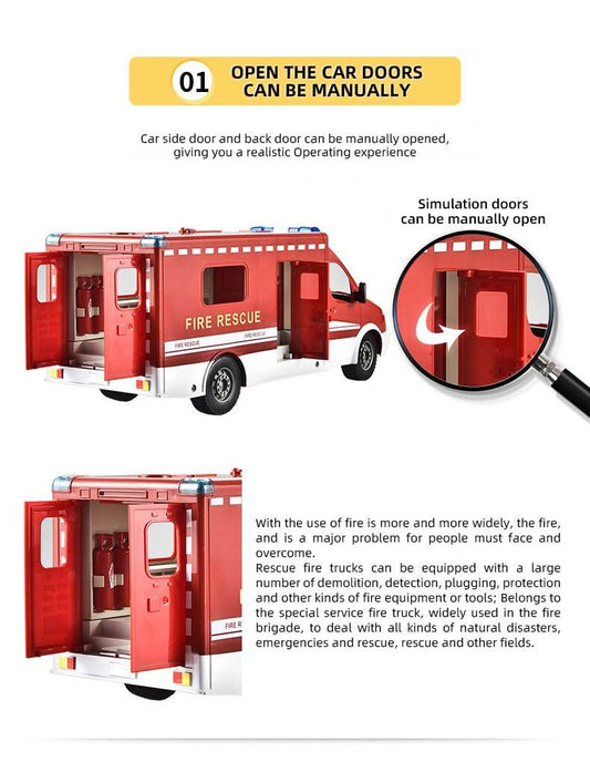 RC Firefighter RC Truck - 1:18 Scale, 2.4G Remote Control Rescue Vehicle - ToylandEU