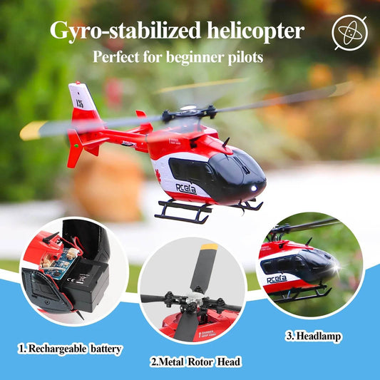 RC Gyro-Stabilized EC-135 RC Helicopter - Perfect for Beginners! - ToylandEU