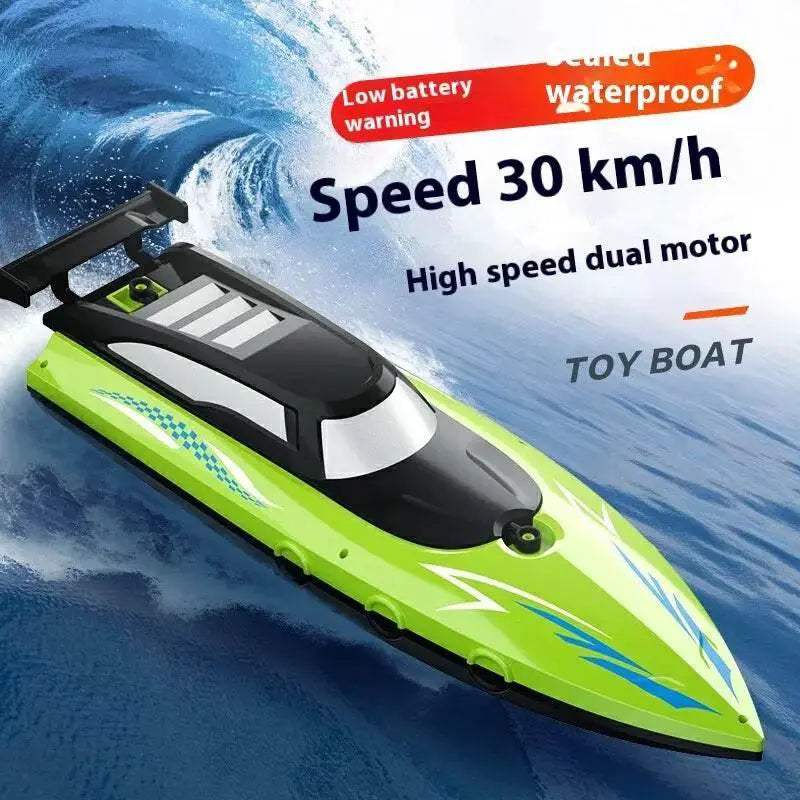 RC High-Speed 2.4G Remote Control Electric Toy Boat with Dual Spiral Pulp Charging - ToylandEU™