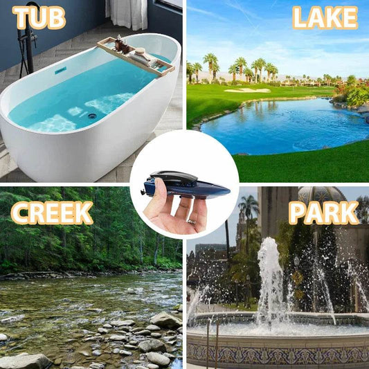 RC High-Speed Mini RC Racing Boat with Dual Motors for Thrilling Fun - ToylandEU