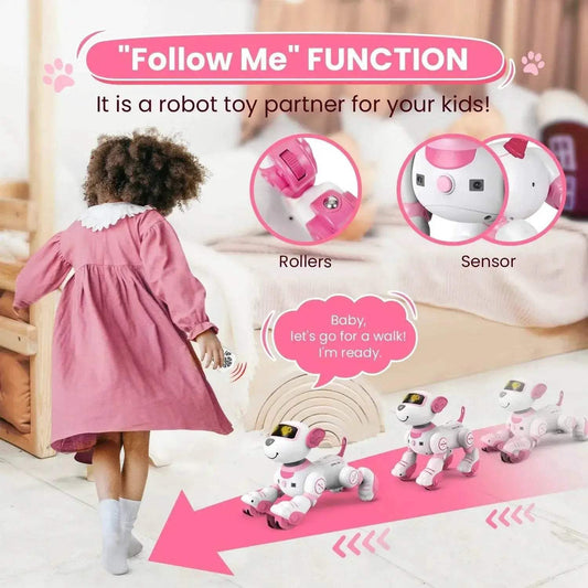 RC Interactive Smart Robot Dog with Remote Control & Stunt Features - ToylandEU