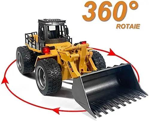 RC Khaki 1/18 Scale RC Bulldozer with Rechargeable Battery & 360° Rotation - ToylandEU