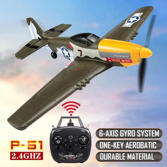 RC P51 Mustang 6 Axis Gyro | 410mm Wingspan | Toylandeu