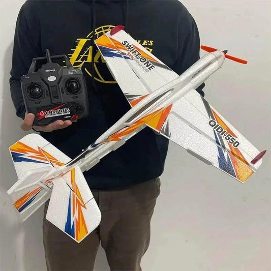 RC QIDI-550 RTF 3D RC Plane with 500mm Wingspan, One-Key Stunt Feature, and Advanced 6-Axis Gyro for Wind Resistant Flight - ToylandEU™
