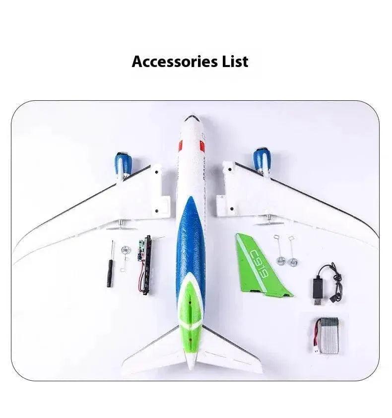 Rc Plane Qf008b Glider C919 Three Channel Remote Control Foam Aircraft Fixed Wing Diy Assembly Model for Children Gift - ToylandEU™
