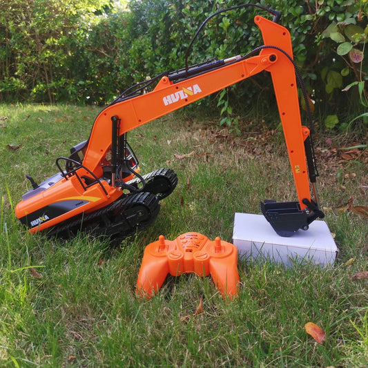 RC Professional 1:14 Remote Control Excavator - 15 CH, 680° Rotation, Red - ToylandEU