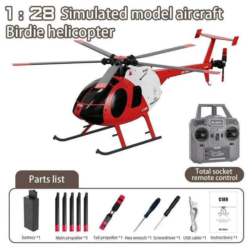 RC RC 1:28 C189 Brushless Dual-Motor Remote Helicopter with 6-Axis Gyro and One-Click Takeoff/Landing - ToylandEU™