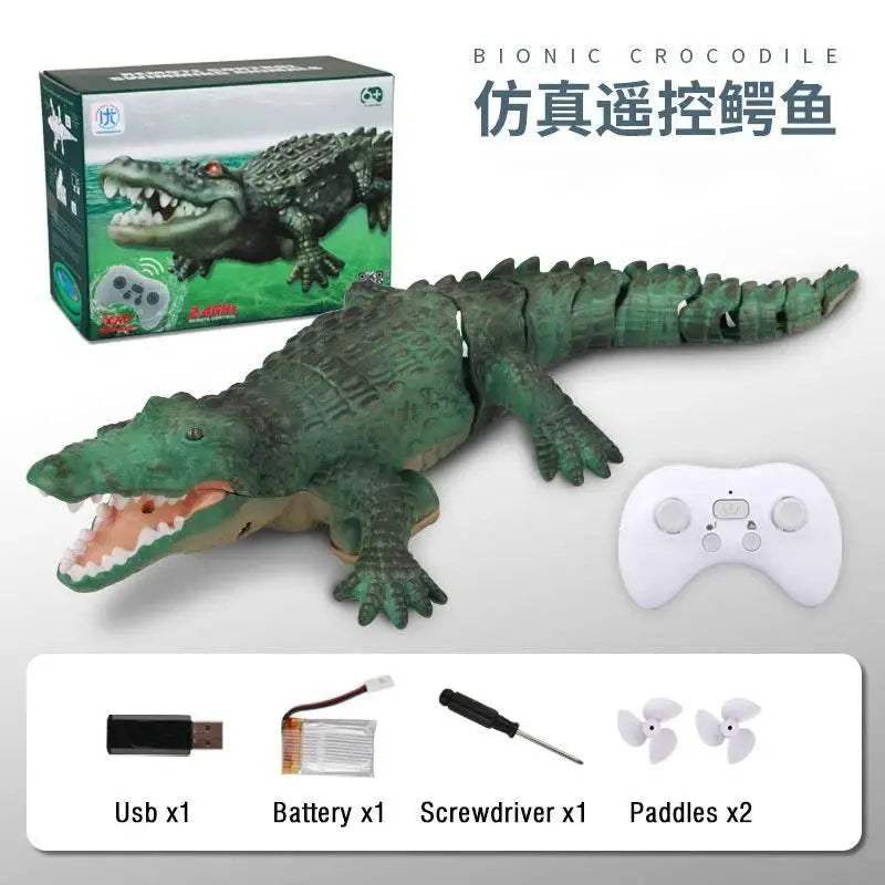 Electric Remote Control Crocodile Boat for Kids - Waterproof Animal - ToylandEU™