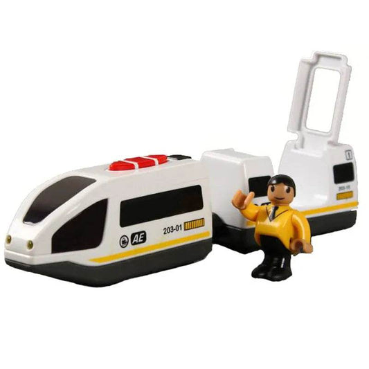 RC Remote Control Wooden Train Set with Railway Accessories for Kids - ToylandEU