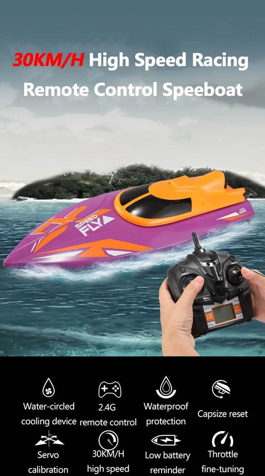 RC TKKJ H110 4CH 2.4GHz Remote Control Racing Boat with Screen Display and 180° Flip - Electric Toy Gift for Kids - ToylandEU