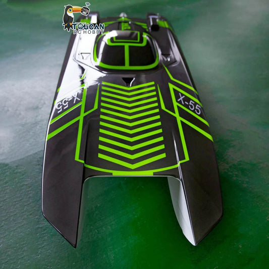 RC TOUCAN RC High-Speed Waterproof Racing Boat X55 - 130km/h RTR Model with FlySky GT3C Remote Control, Perfect Hobby Gift (THZH1595) - ToylandEU
