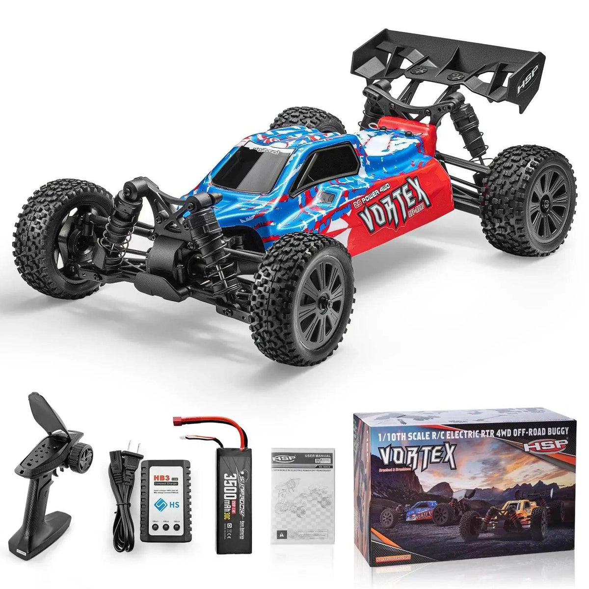 RC High-Speed 1/10 Scale 4WD Electric Off-Road RC Buggy for Thrilling Races - ToylandEU™