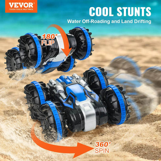 RC VEVOR Remote Control Amphibious Car Boat - 2.4GHz, 12 km/h, 360° Stunt Capable, Perfect for Water, Beach & Pool Fun - Ideal Gift for Boys Ages 6-12 - ToylandEU