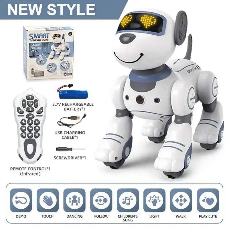 RC Voice-Controlled Stunt Dog RC Robot Toy with Touch-Sense Tech - ToylandEU