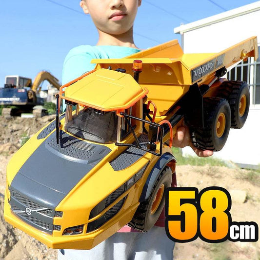 RC Volvo RC Alloy Dump Truck - 1:20 Scale, 2.4GHz Control, 15kg Lifting Capacity, LED Lights - ToylandEU