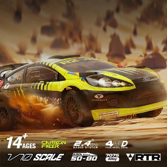 RC XTS-F10 1:10 Scale 4WD Brushless Electric Rally Car - High-Speed Remote Control Model with Complete Accessories - ToylandEU