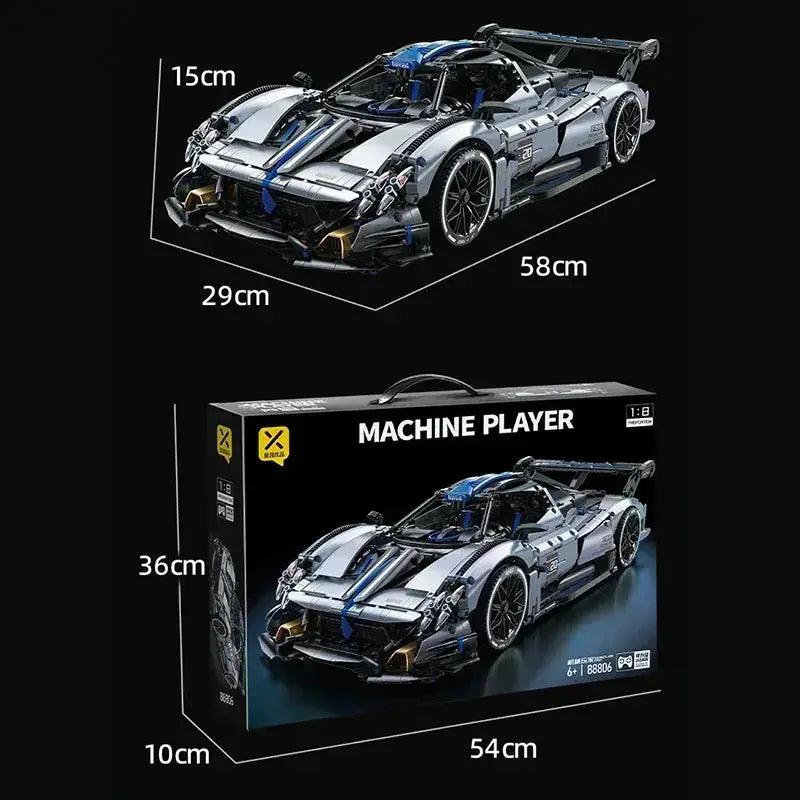 Racing Car Building Set Premium Materials Silver Blue - ToylandEU™