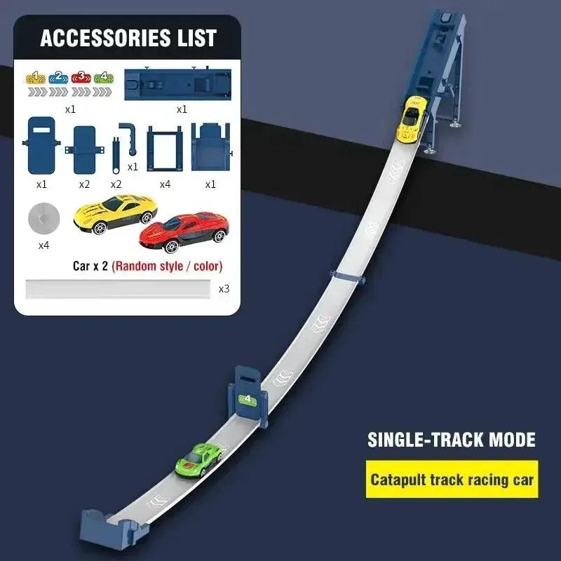Rail Car Track Racing Set Catapult Kit Diecast - ToylandEU™