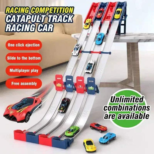 Rail Car Track Racing Set Catapult Kit Diecast - ToylandEU™