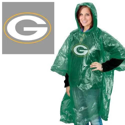 Green Bay Packers Rain Poncho Compact One Size Fits Most - ToylandEU™