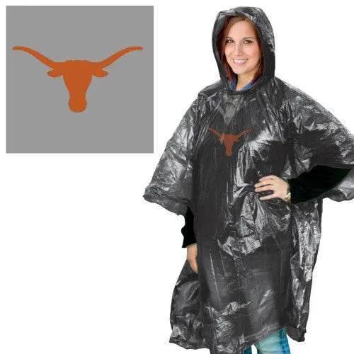 Texas Longhorns Rain Poncho One Size Packable Lightweight - ToylandEU™