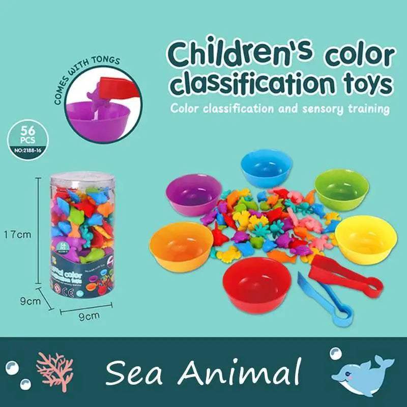 Educational Rainbow Counting Bear and Dinosaur Matching Game Toy - - ToylandEU™