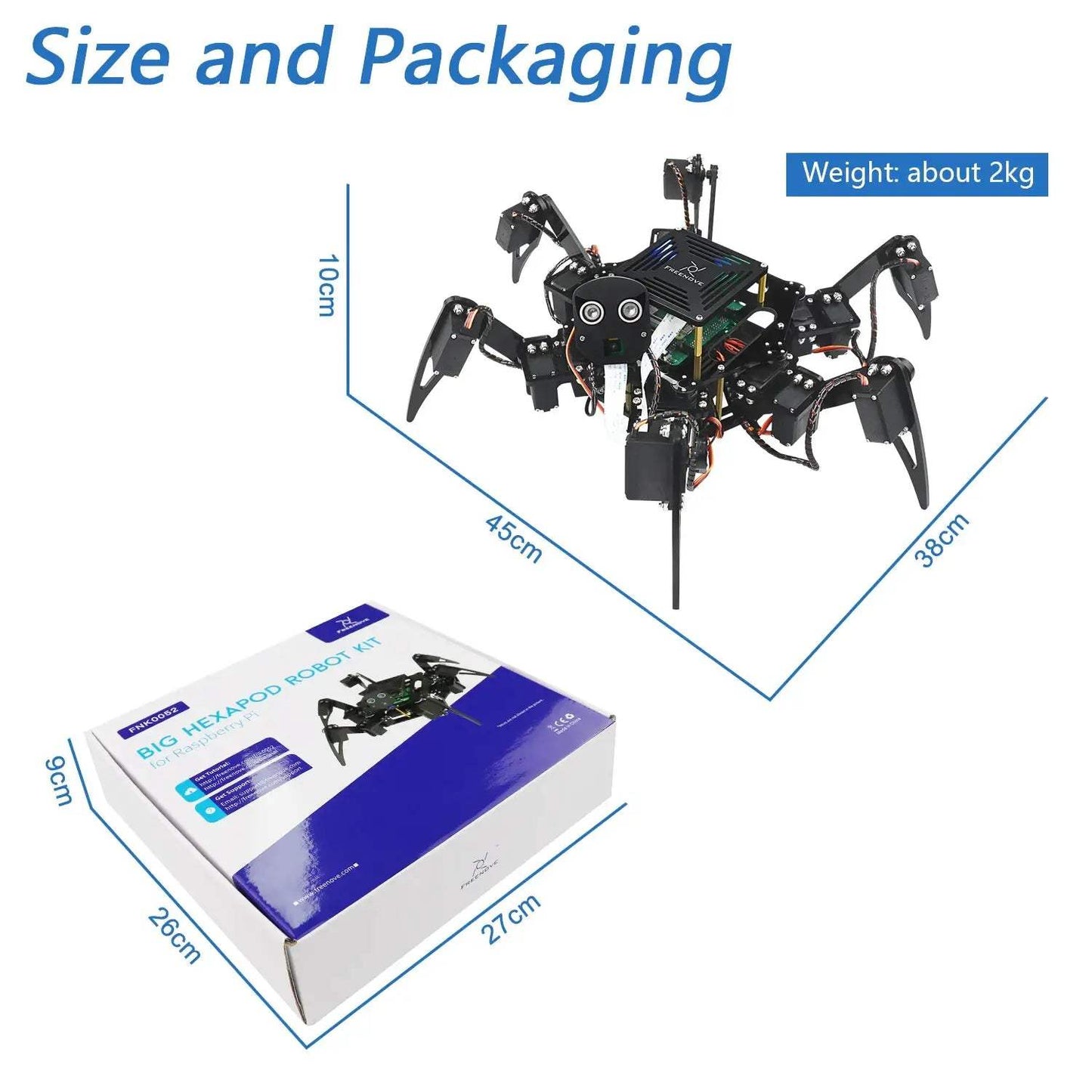 Raspberry Pi Hexapod Robot Kit With Face Recognition - ToylandEU™