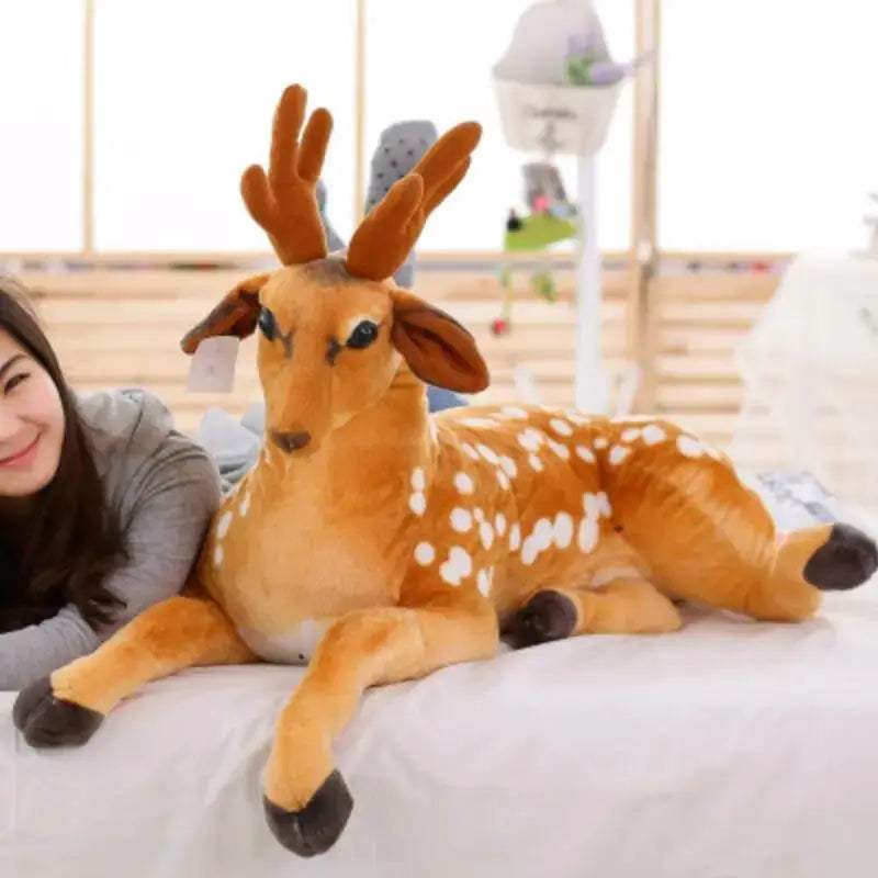 Realistic Deer Plush Toy Soft Stuffed Animal For Kids Gift - ToylandEU