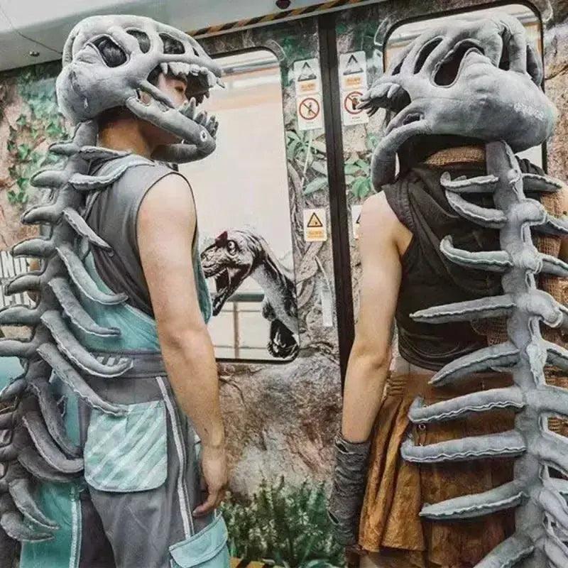 Realistic Dinosaur Skeleton Costume Set Plush Headgear - ToylandEU™