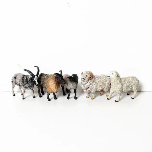 Realistic Farm Animal Figures Set Sheep Goat Antelope - ToylandEU™