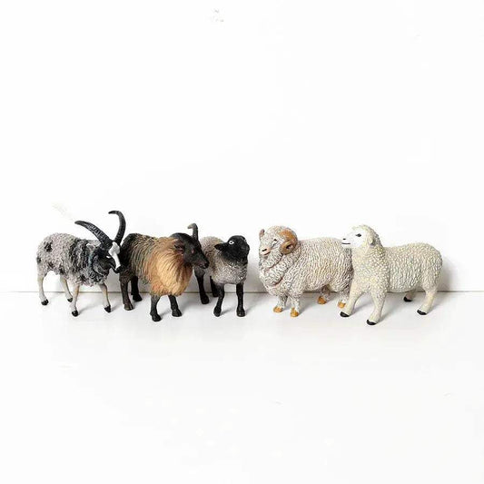 Realistic Farm Animal Figures Set Sheep Goat Antelope - ToylandEU™