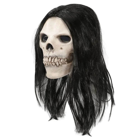 Realistic Halloween Skull Mask With Hair Latex Adults - ToylandEU
