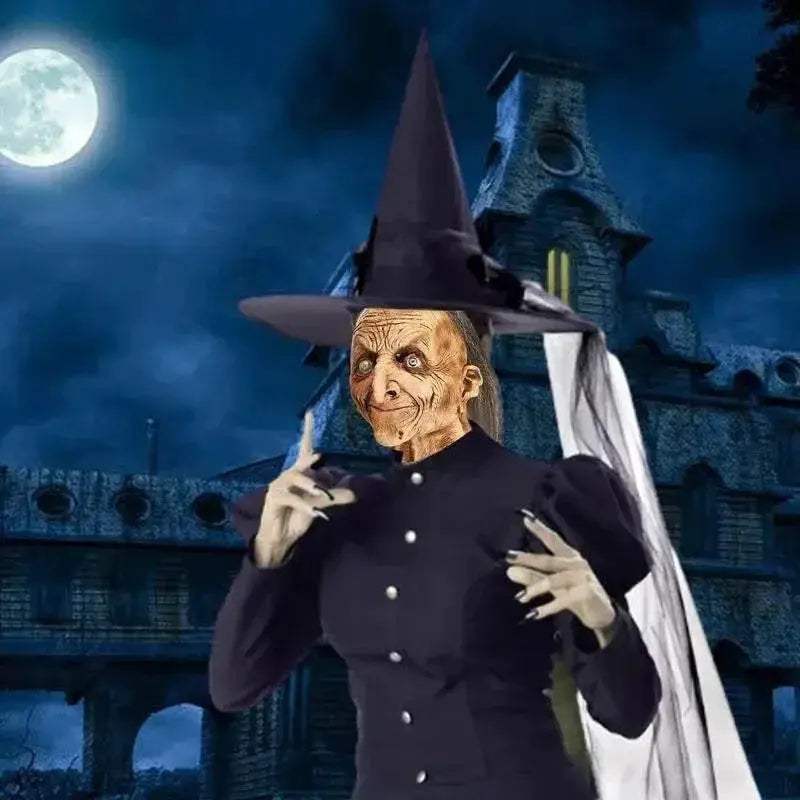 Spooky Realistic Latex Witch Mask With Hair Toyland EU - ToylandEU™