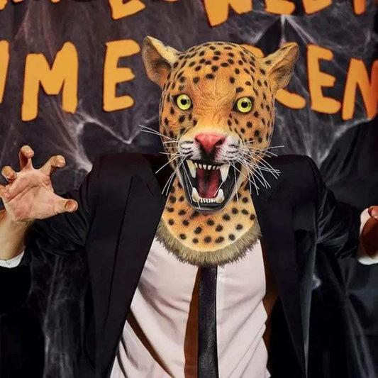 Realistic Leopard Mask Full Head Latex Adult Cosplay - ToylandEU