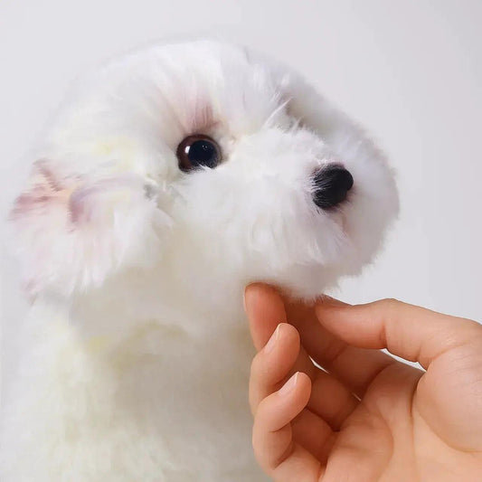 Realistic Plush Maltese Dog Toy Snuggle Pillow Durable - ToylandEU™