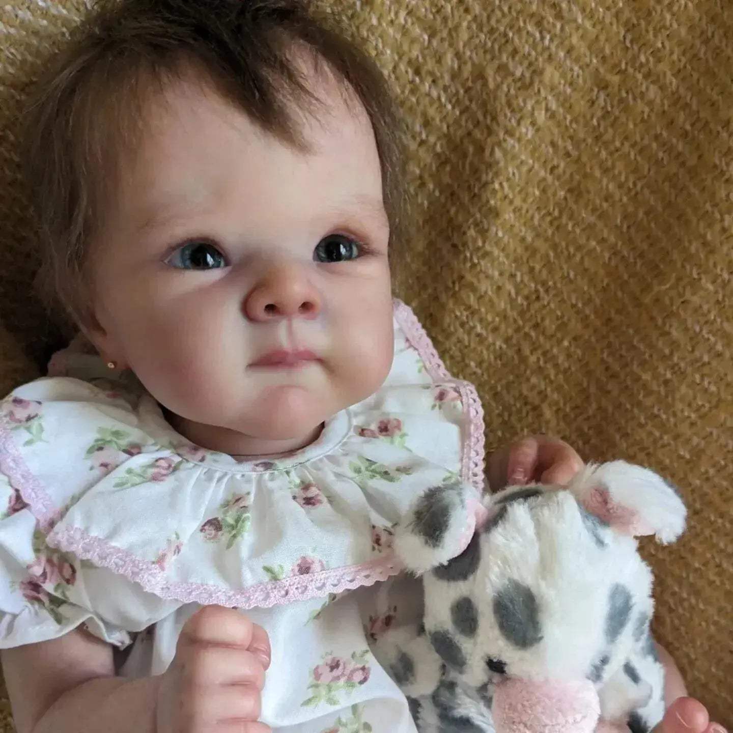 Reborn Baby Doll 50cm Rooted Hair Soft Cloth Body Premium - ToylandEU