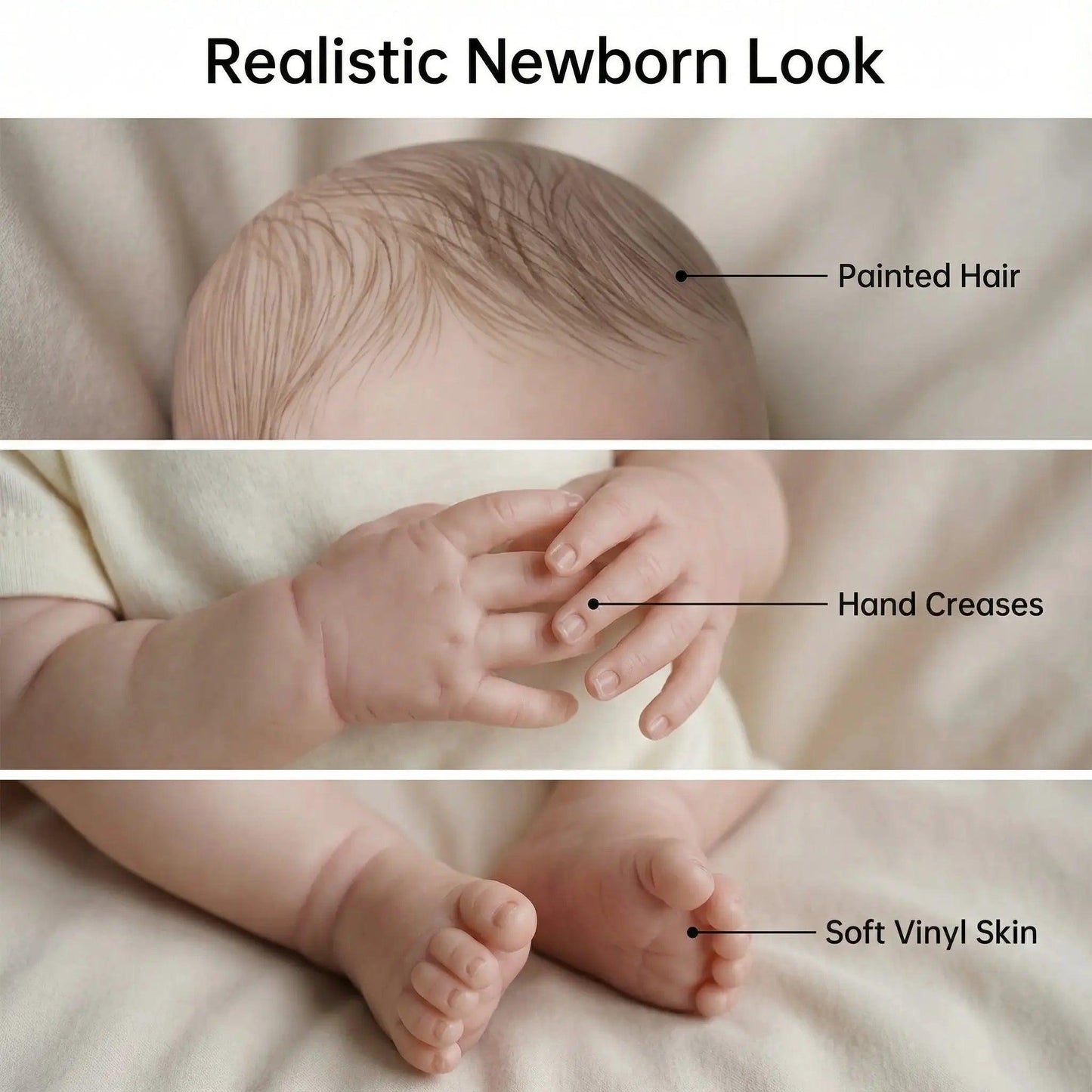 Soft Vinyl Reborn Doll 19 Inch Full Body Abigail Gift - ToylandEU™