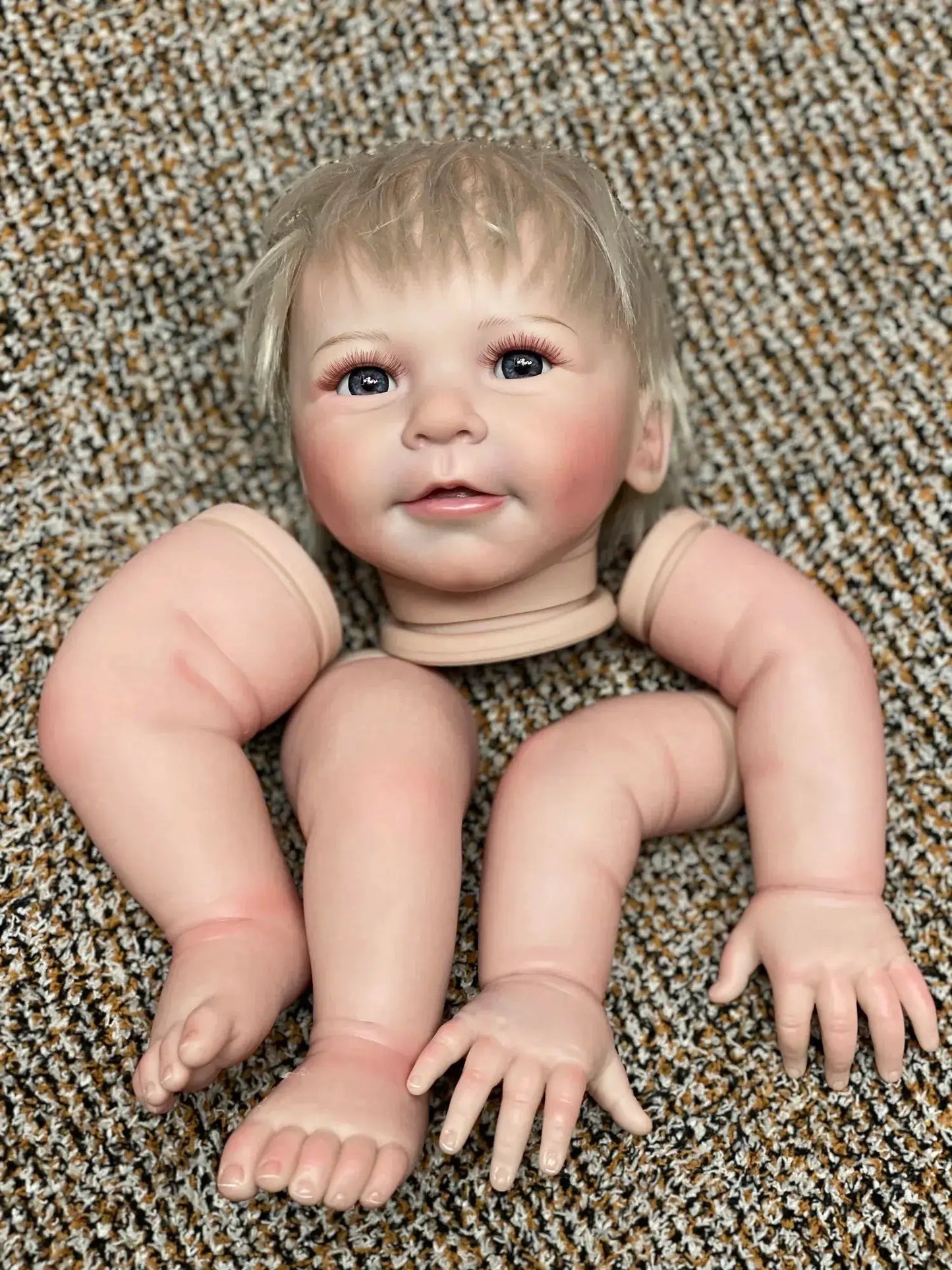 Reborn Doll Kit Unassembled 55cm Rooted White Hair Lifelike - ToylandEU
