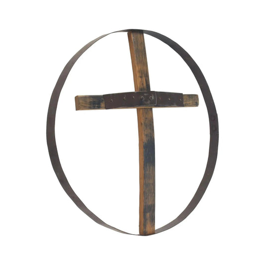 Reclaimed Barrel Cross Wall Art Handcrafted by Amish - ToylandEU™
