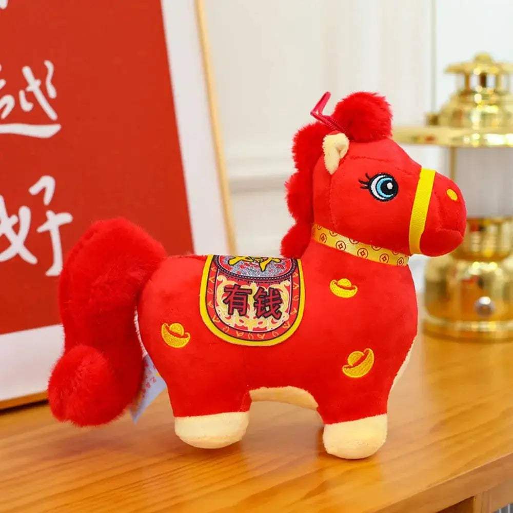 Red Chinese Zodiac Horse Plush Toy for Home Decor Collection - ToylandEU