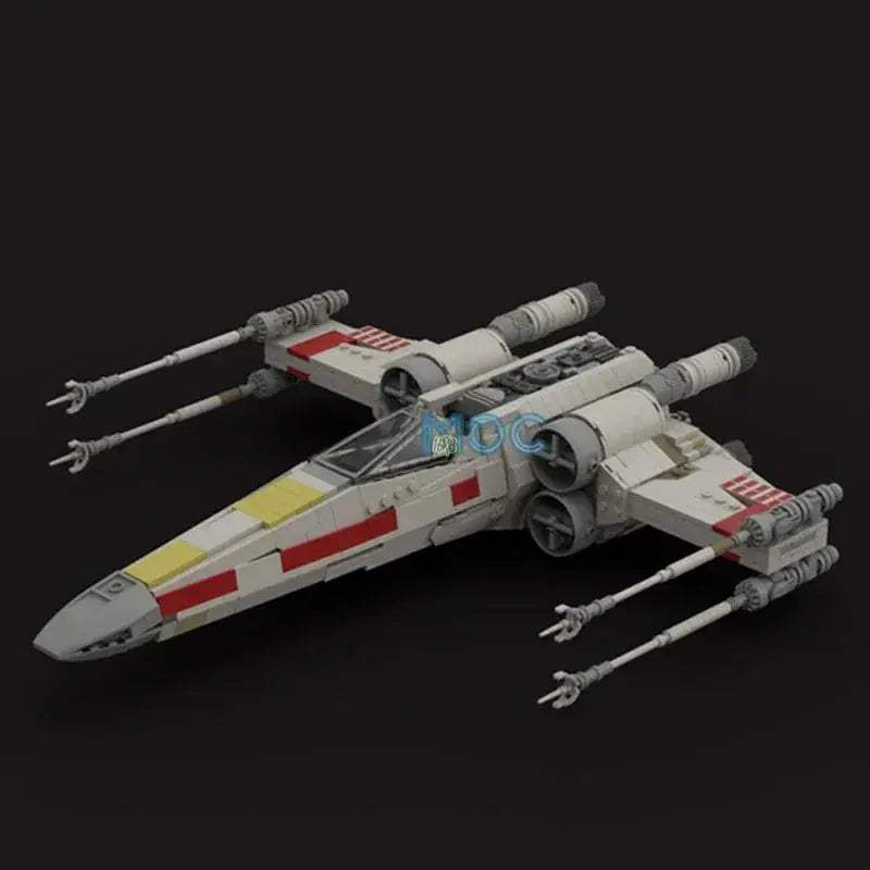 Red X Wing Starfighter Building Blocks Set Educational 1225 Pieces - ToylandEU