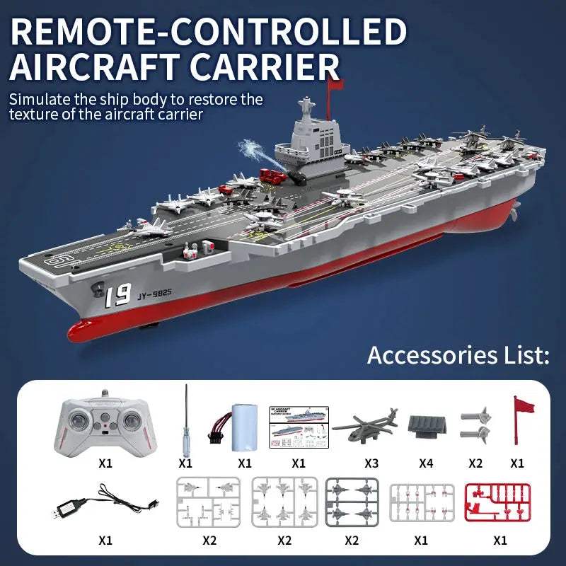 Remote Control Boat 2.4G Water Spraying Battleship For Kids - ToylandEU