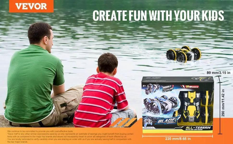 RC VEVOR High-Speed Amphibious Remote Control Car Boat - 2.4GHz Water Racing Toy for Kids, 12 km/h, Perfect for Birthdays - ToylandEU™