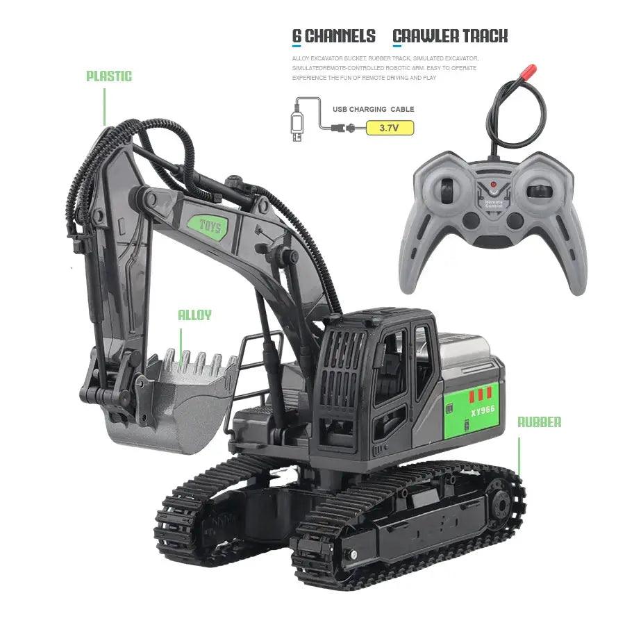 Remote Control Excavator Toy Simulated Arm for Kids - ToylandEU™