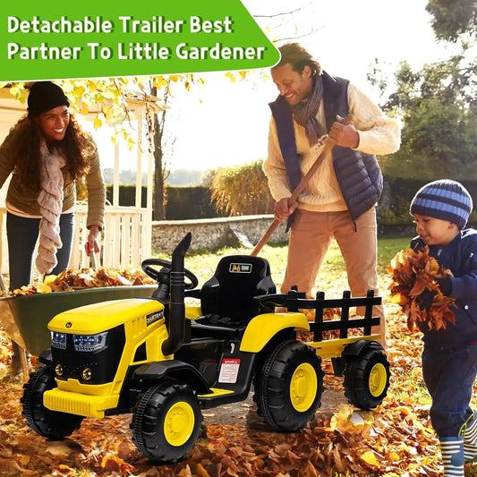 Remote Control Ride On Tractor For Kids Bluetooth Music - ToylandEU