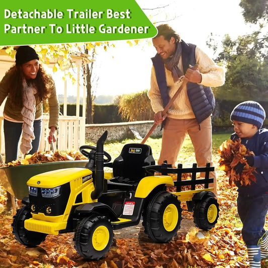 Remote Control Ride On Tractor For Kids Bluetooth Music - ToylandEU