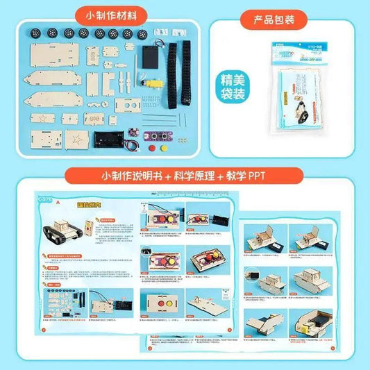 Remote Control Stem Educational Toy Tank Model Science Wooden Steam DIY Puzzle Aids - ToylandEU™